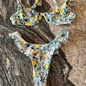 BLACKBOUGH BIKINI SET Candice Top & Candice Ruffled Bottoms in Limoncello🍋